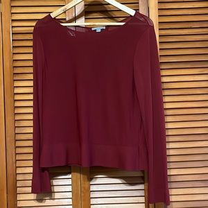 COS Burgundy Red Pleated Back Top